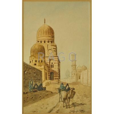 Appraisal: LOUIS C TIFFANY - Orientalist watercolor on paper ca Signed