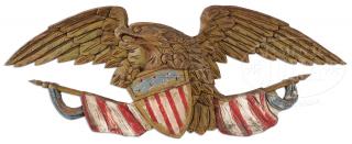 Appraisal: FINE PATRIOTIC CARVED EAGLE WALL PLAQUE FINE PATRIOTIC CARVED EAGLE