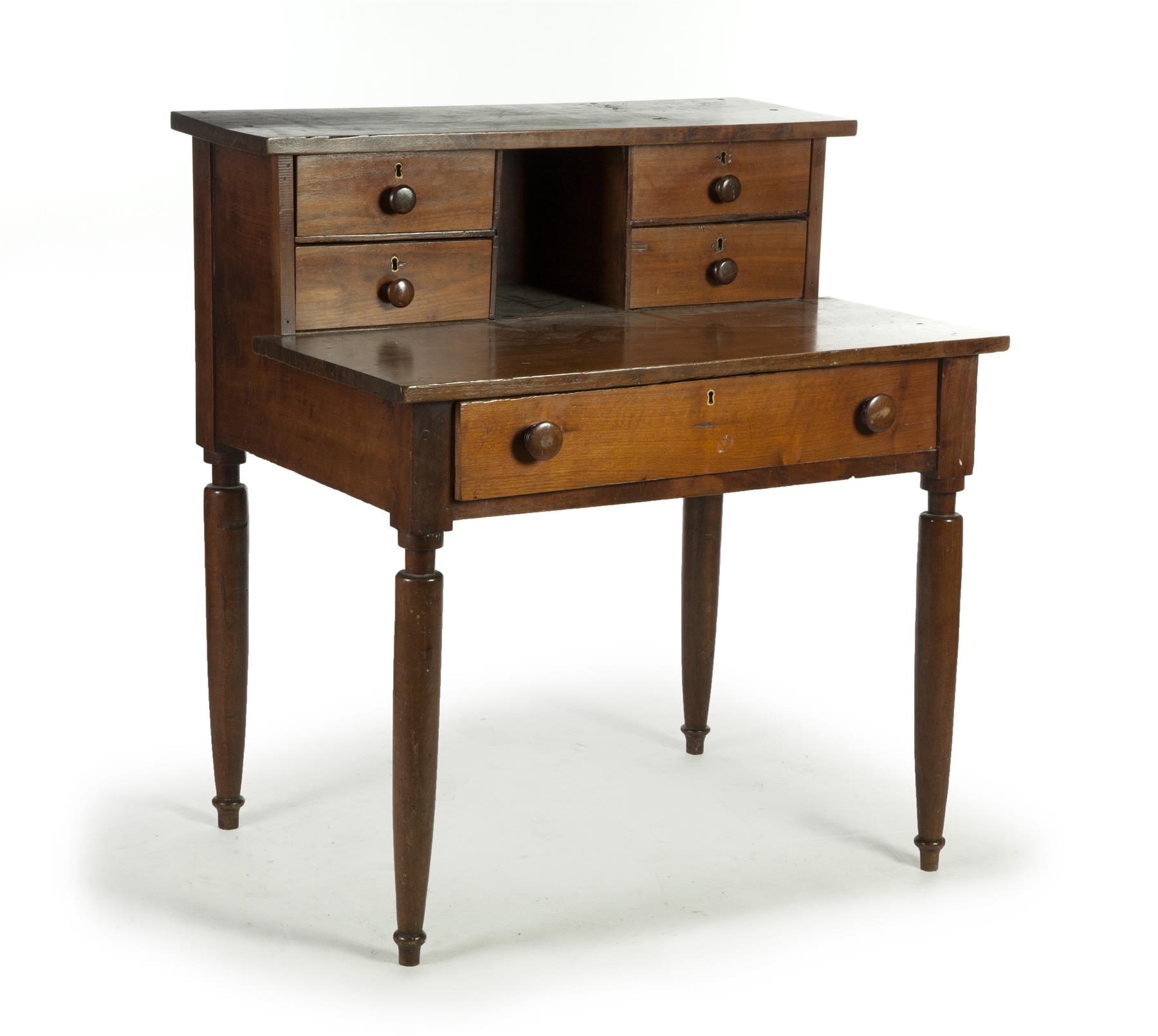 Appraisal: PLANTATION DESK American ca walnut Possibly Virginia Central open vertical