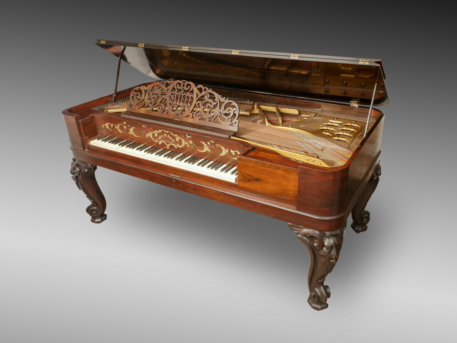 Appraisal: CHAS M STIEFF MAHOGANY SQUARE GRAND PIANO Chas M Stieff