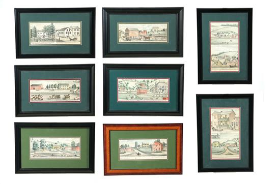 Appraisal: EIGHT PENNSYLVANIA COUNTY ATLAS PRINTS Handcolored prints from late th