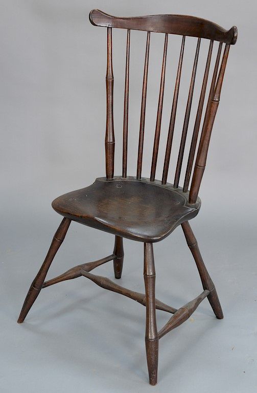 Appraisal: Windsor fanback side chair on bamboo turned legs th century