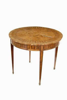 Appraisal: A Dutch kingwood and marquetry gueridon the circular top inlaid