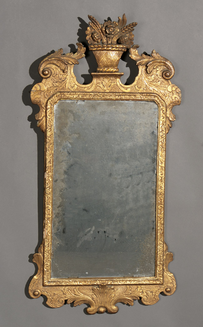 Appraisal: George III Giltwood Mirror Circa - Originally fitted with two