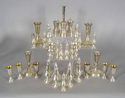 Appraisal: Group of weighted sterling silver tablewares