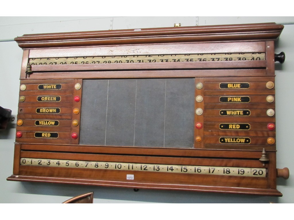 Appraisal: Victorian Burroghes Watts of London mahogany snooker scoreboard