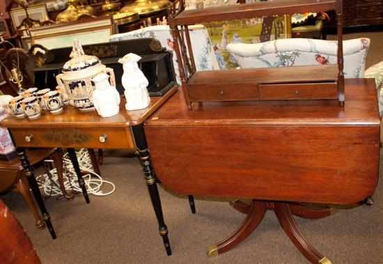 Appraisal: Classical style maple writing desk Classical style cherrywood drop leaf