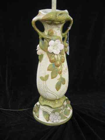 Appraisal: Royal Dux Porcelain Lamp Art Nouveau style floral '' body