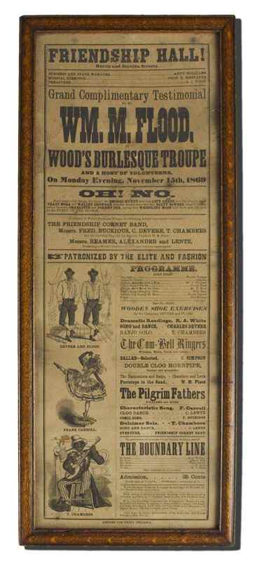 Appraisal: BLACK AMERICAN BURLESQUE TROOP BROADSIDE Broadside advertisement for a Testimonial