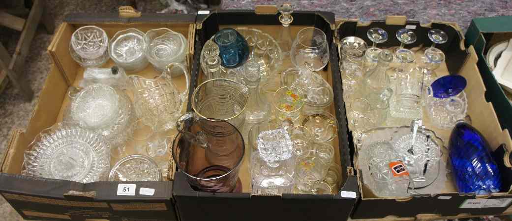 Appraisal: A large collection of various Glassware three trays to include