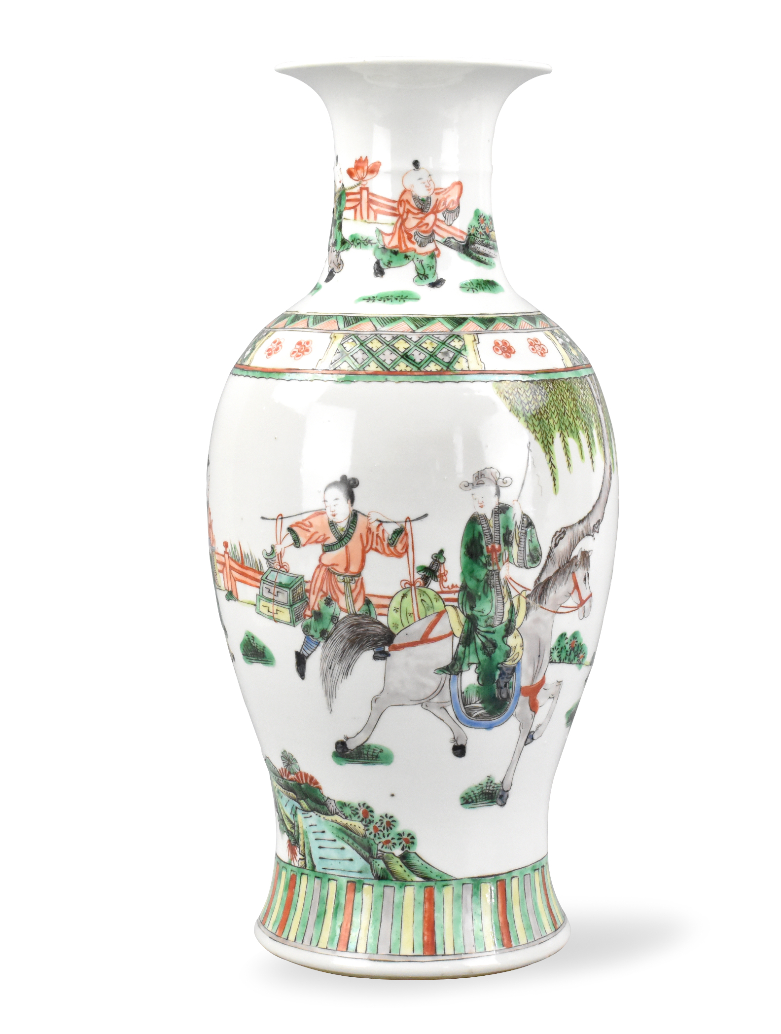 Appraisal: A Chinese famille verte vase with figures dating from the