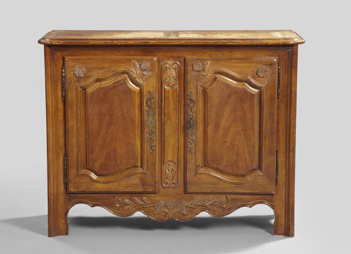 Appraisal: French Provincial Carved Oak Cabinet th century the rounded rectangular