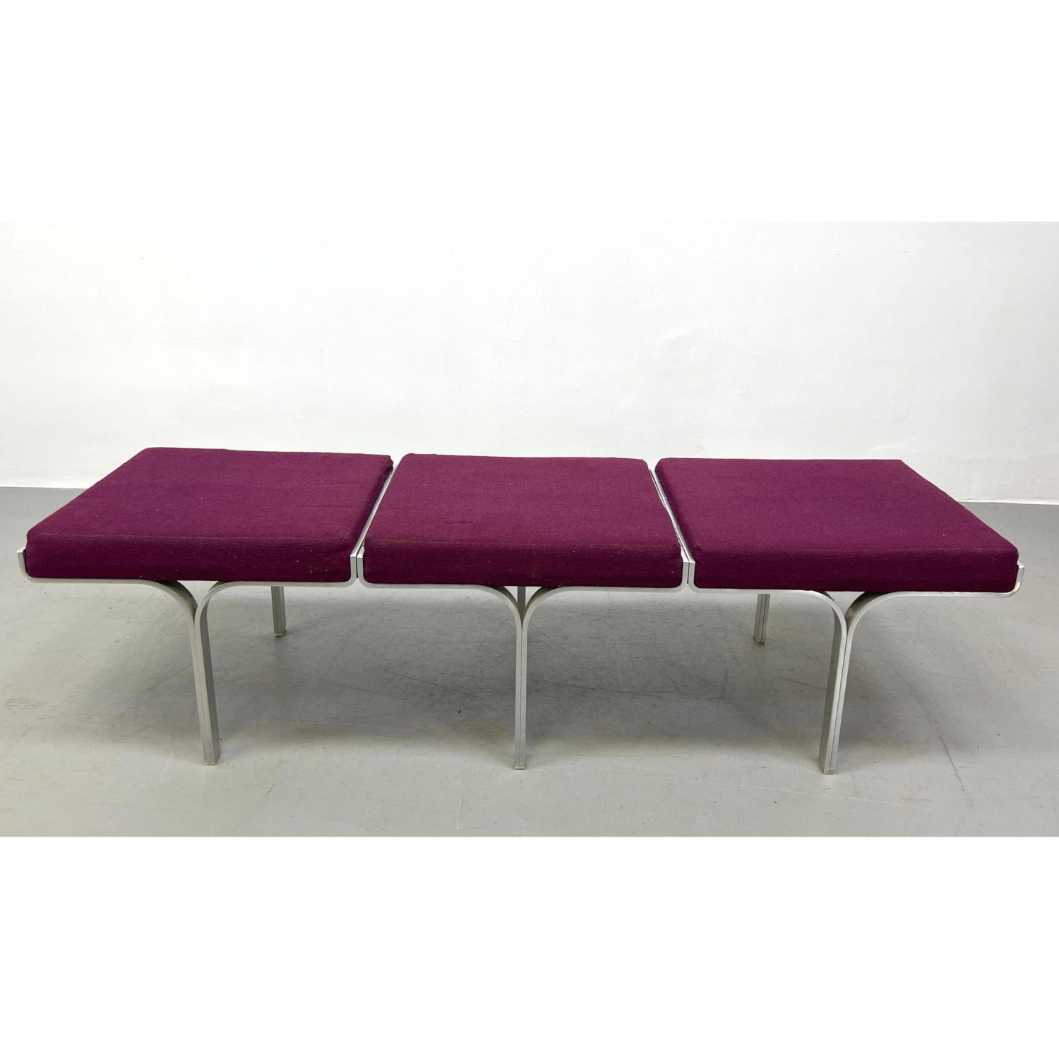 Appraisal: JOHN BEHRINGER Three Seat Bench Aluminum frame JG Furniture Dimensions