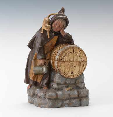 Appraisal: A Large Beer Barrel Figural Humidor by Johann Maresch Hand