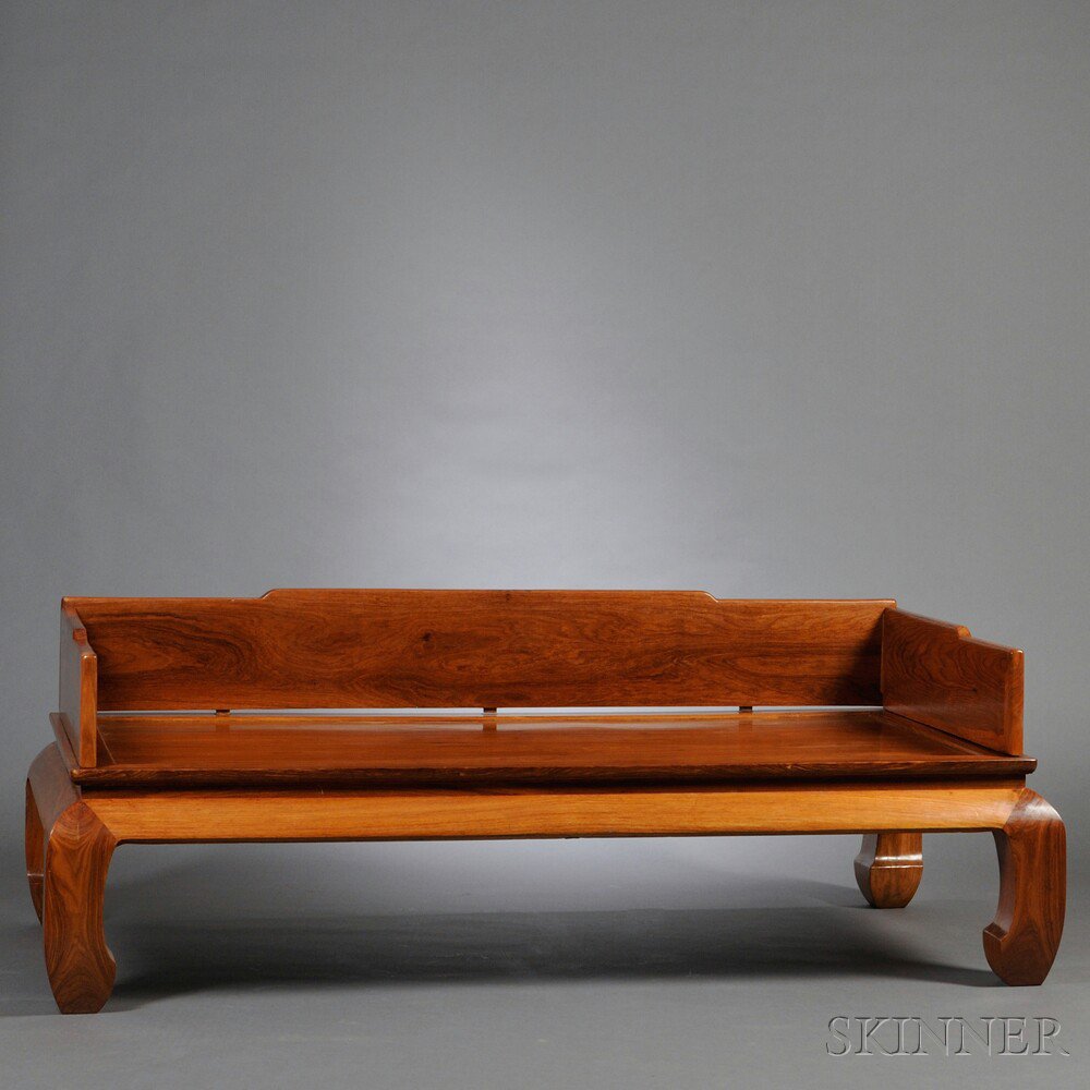 Appraisal: Huanghuali Bed Luohanchuang China th th century rectangular with three