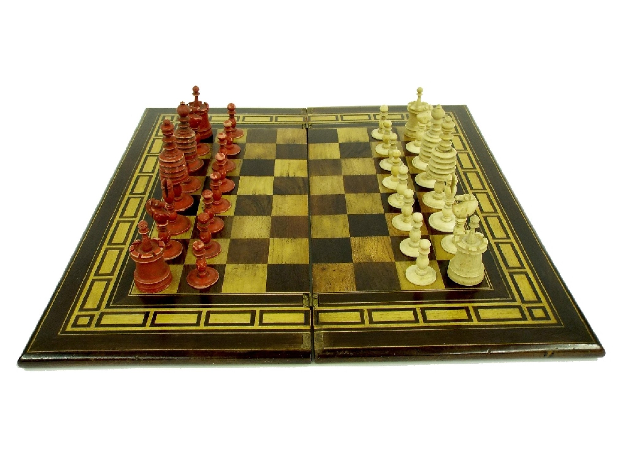 Appraisal: th century bone chess set height of king cm together