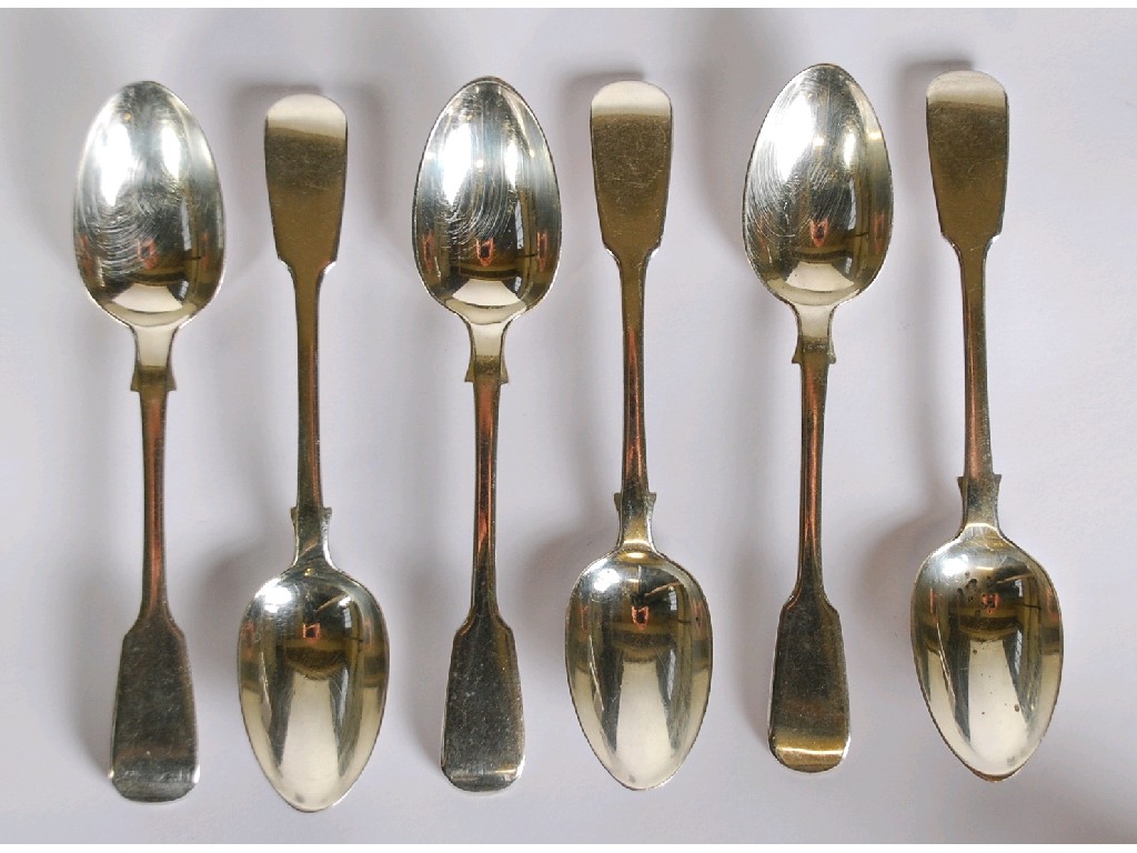 Appraisal: SET OF SIX VICTORIAN SILVER TEASPOONS fiddle handled maker George