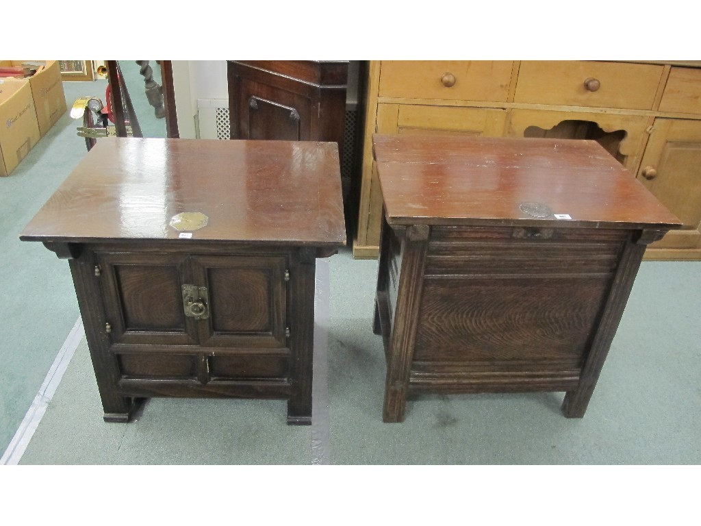 Appraisal: Two oriental hardwood cabinets