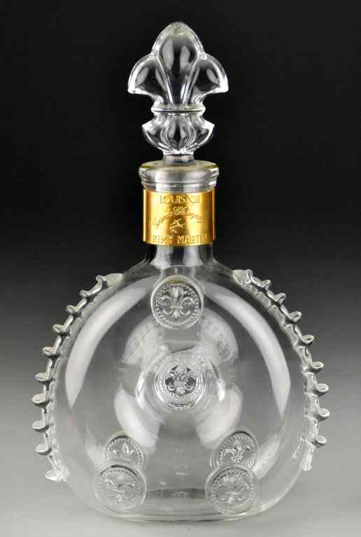 Appraisal: Baccarat DecanterBulbous pinched decanter with Fleur dis Les stopper and