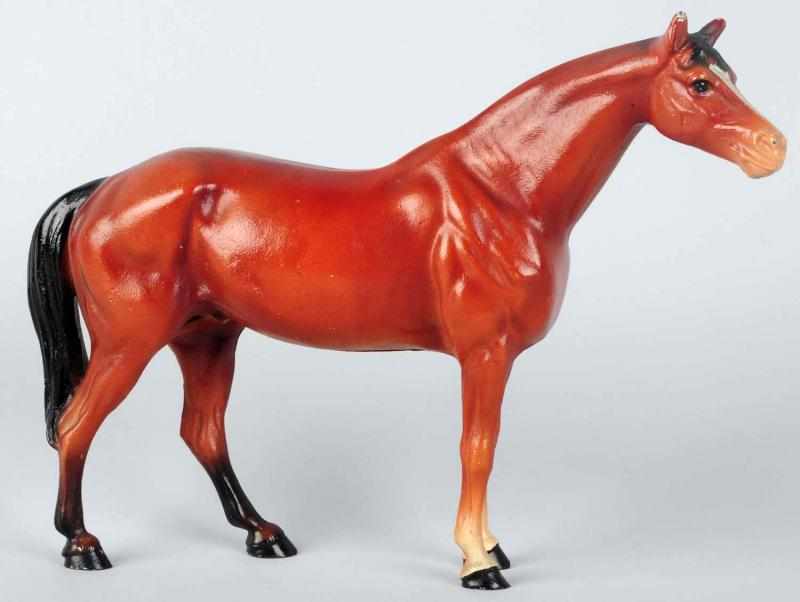 Appraisal: Cast Iron Thoroughbred Horse Doorstop Hubley Full-figure Bay in color