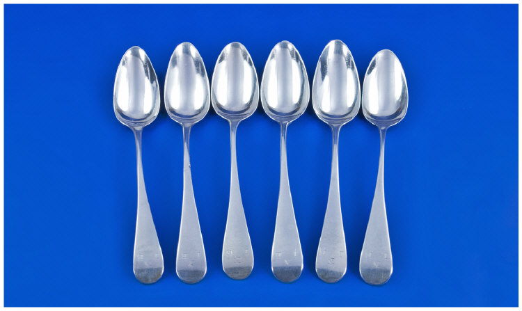 Appraisal: George Set of Silver Tea Spoons Hallmark London Makers Mark