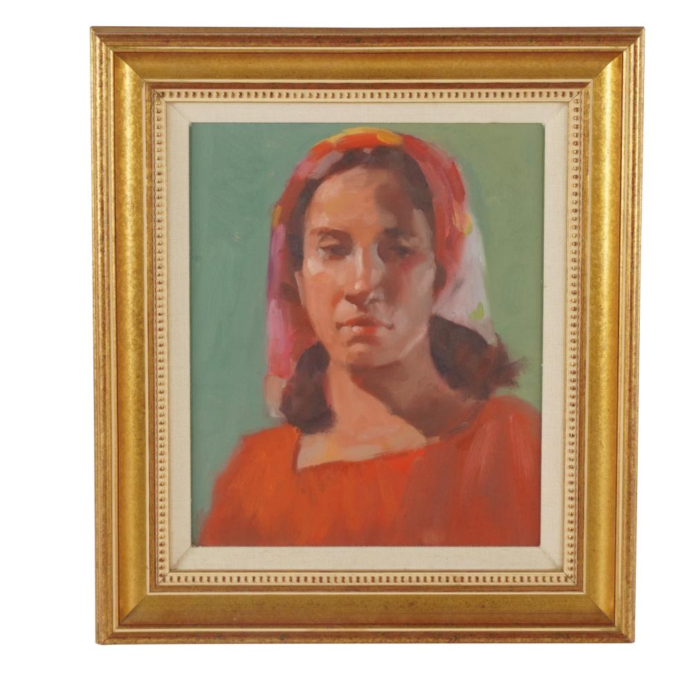 Appraisal: ST CENTURY PORTRAIT OF A WOMAN oil on board inscribed