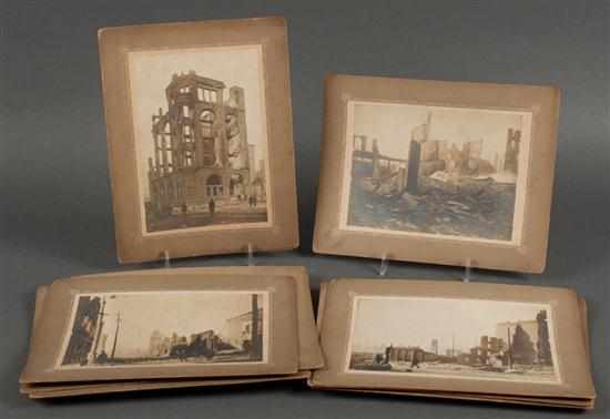 Appraisal: Photographs Group of eleven vintage prints of the Baltimore Fire