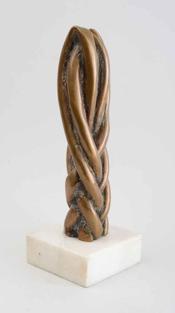 Appraisal: TH CENTURY SCHOOL BRAID Bronze on a white marble base