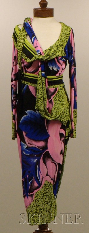 Appraisal: Vintage Gianni Versace Two-Piece Printed Rayon Jersey Outfit - s