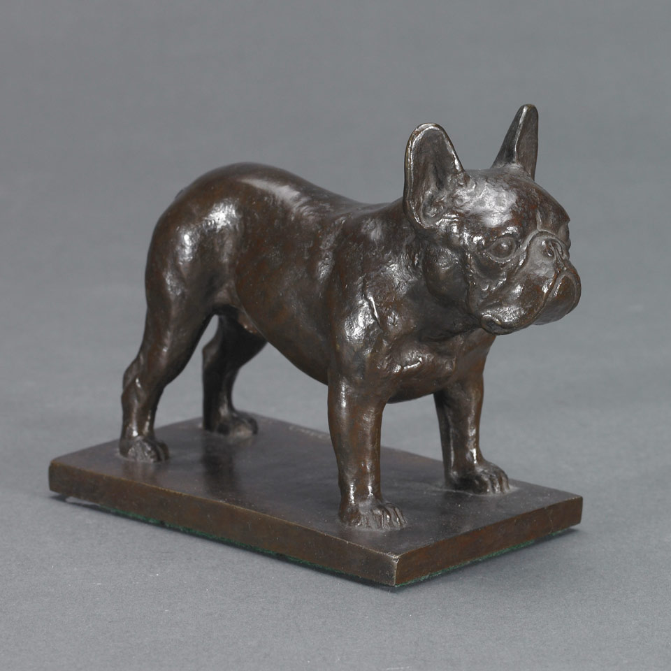 Appraisal: BULLDOG Frederick Thomas Daws BRITISH b patinated bronze signed in