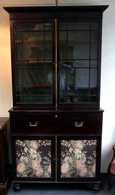 Appraisal: A th Century mahogany secretaire cabinet the associated upper section