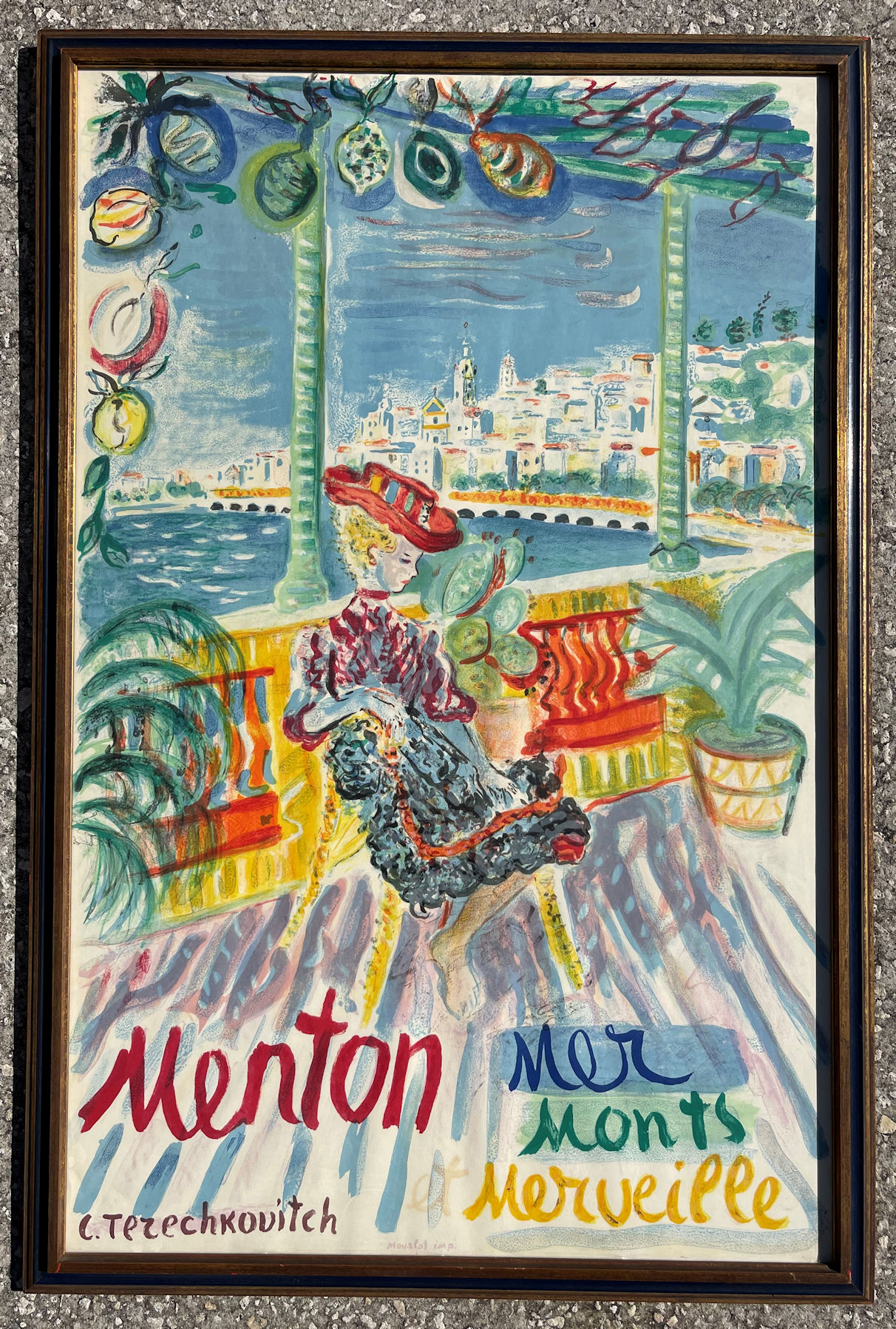 Appraisal: TERECHKOVITCH POSTER FOR MENTON Menton Mere Monts Merveille poster by