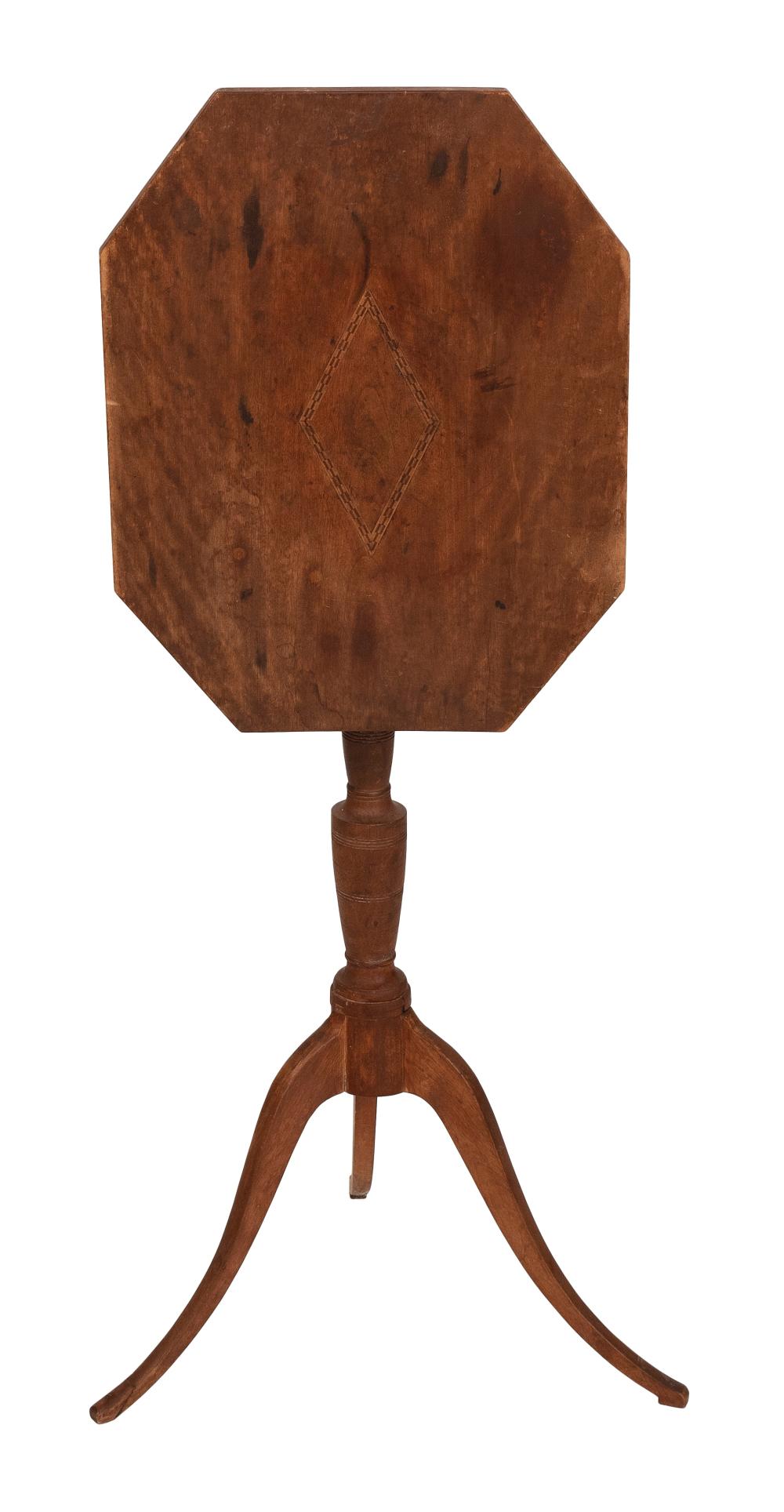 Appraisal: FEDERAL CANDLESTAND th Century In cherry under an old red