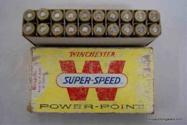 Appraisal: Winchester Super Speed Win Rifle Ammunition Full box of vintage