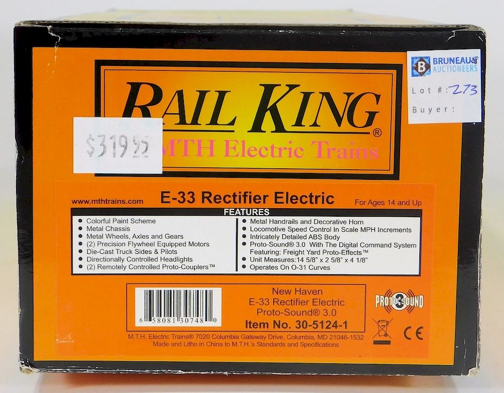 Appraisal: Rail King New Haven E- Rectifier Electric Train United States