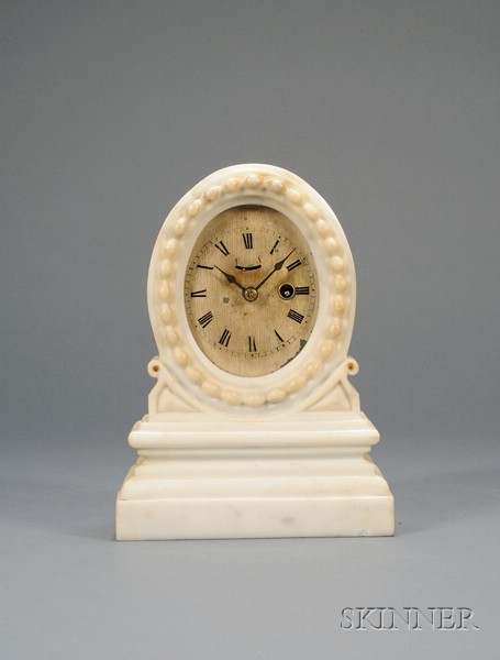 Appraisal: Onyx Miniature Mantel Clock by Samuel Emerson Root Bristol Connecticut