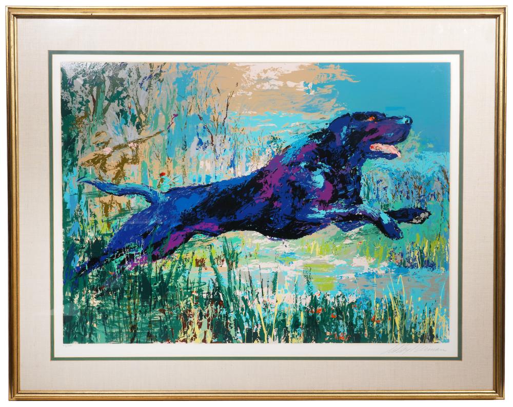 Appraisal: LEROY NEIMAN 'BLACK LABRADOR ' SERIGRAPHLeroy Neiman American - 'Black