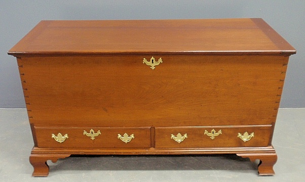 Appraisal: - Pennsylvania cherry blanket chest c with a lift-lid tilled