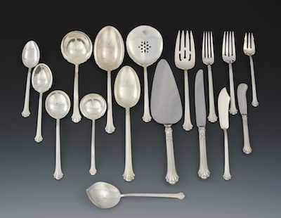 Appraisal: A Sterling Silver Dinner Service for Twelve Silver Plumes Pattern