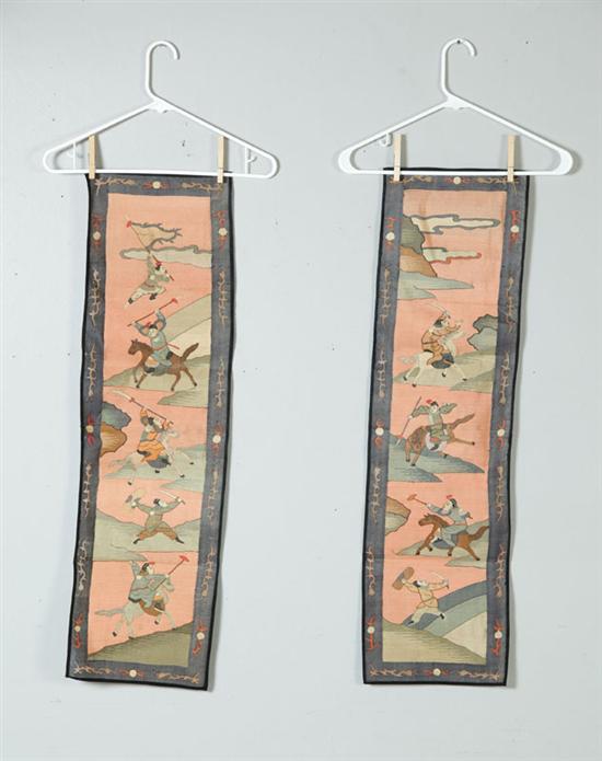 Appraisal: TWO TAPESTRIES China late th-early th century silk and metallic