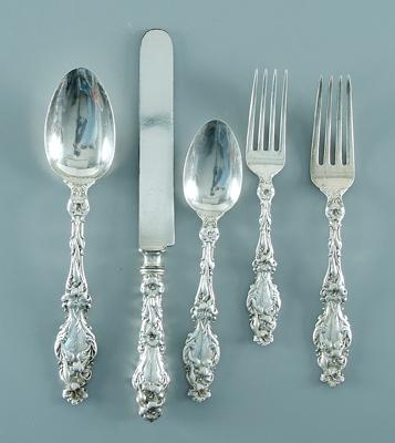 Appraisal: Whiting Lily sterling flatware pieces monograms detailed list available Some