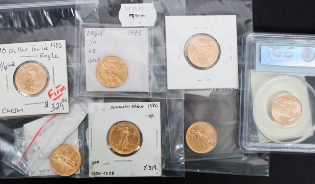 Appraisal: Seven American Eagle gold bullion coins each ozt fine including