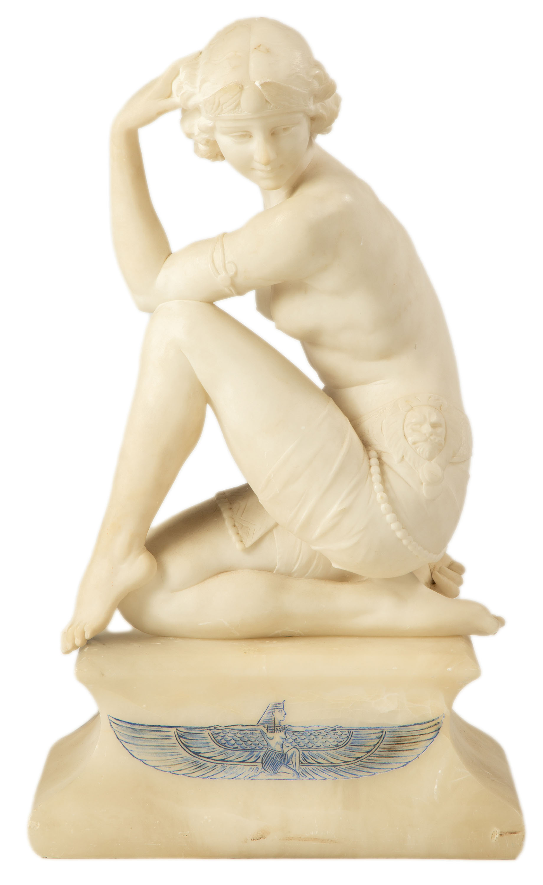 Appraisal: ART DECO ALABASTER SCULPTURE OF A WOMAN Early th century