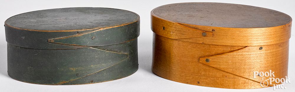 Appraisal: Two Shaker bentwood boxes Two Shaker bentwood boxes th c