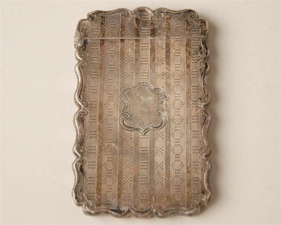 Appraisal: An English Victorian Sterling Card Case with Birmingham date mark