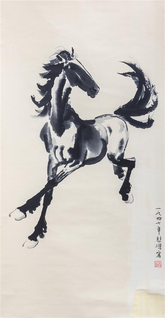 Appraisal: Sale Lot After Xu Beihong - Running Horse woodblock print