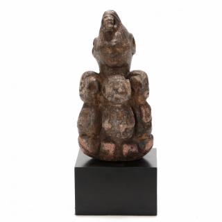 Appraisal: Kenya Kisii Soapstone Figural Composition the large central subject seated