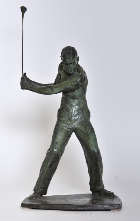 Appraisal: Joe Brown American - bronze golf sculpture signed and dated