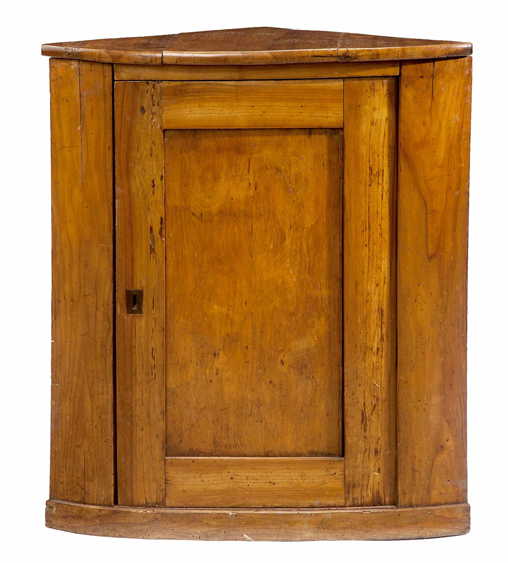 Appraisal: A Continental Neoclassical walnut corner cupboard early th century Enclosed