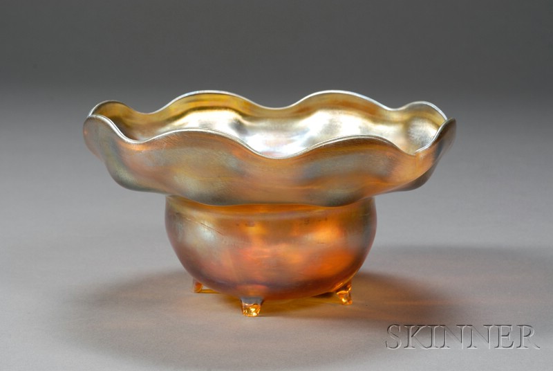 Appraisal: Tiffany Gold Favrile Bowl Iridescent glass New York early th